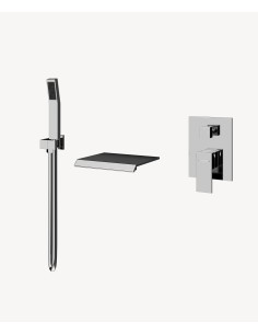Robinet mitigeur cascade bain-douche à encastrer Chromé - Sirius
