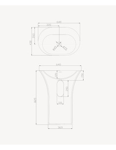 Lavabo totem ovale à poser en résine minérale Blanc Mat - Madingo 2