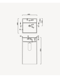 Lavabo totem carré à poser en résine minérale Blanc mat - Okoyo 2