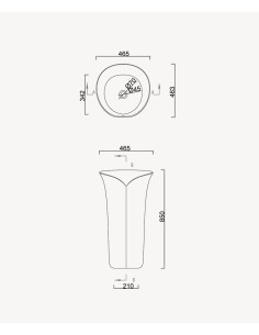 Lavabo totem rond à poser en résine minérale Blanc mat - Pointe-Noire 2