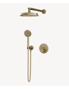 Colonne de douche thermostatique encastrable Doré brossé - Hera