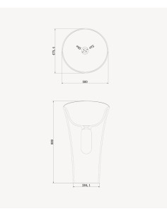 Lavabo totem rond à poser en résine minérale Blanc mat - Oyo 2