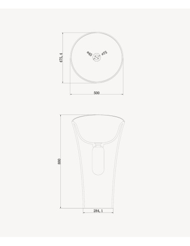 Lavabo totem rond à poser en résine minérale Blanc mat - Oyo