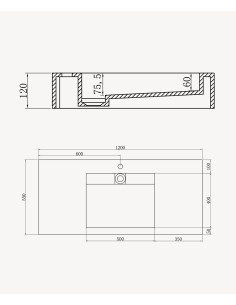 Lavabo rectangulaire suspendu en résine minérale Blanc mat - Kamoto 2