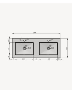 Lavabo rectangulaire suspendu en résine minérale Blanc mat - Lodja 2