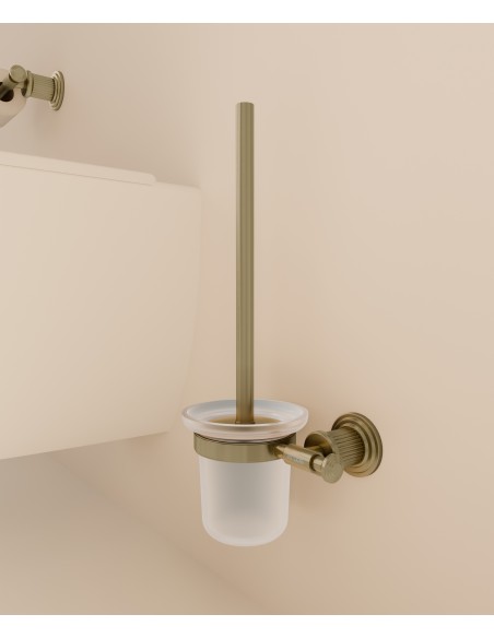 Porte-balai WC mural Doré brossé - Hera
