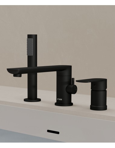 Robinet mitigeur bain-douche 3 trous sur plage Noir - Nunki