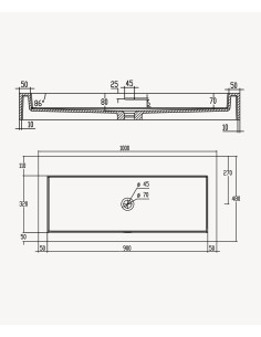 Lavabo rectangulaire suspendu en résine minérale Blanc mat - Buta 2