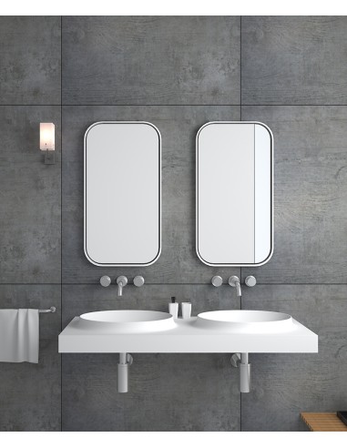 Lavabo rectangulaire suspendu en résine minérale Blanc mat - Mongala