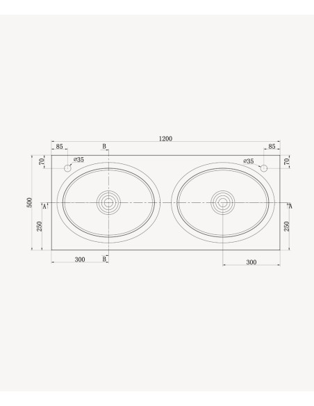 Lavabo rectangulaire suspendu en résine minérale Blanc mat - Mongala