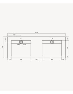 Lavabo rectangulaire suspendu en résine minérale Blanc mat - Maniema 2