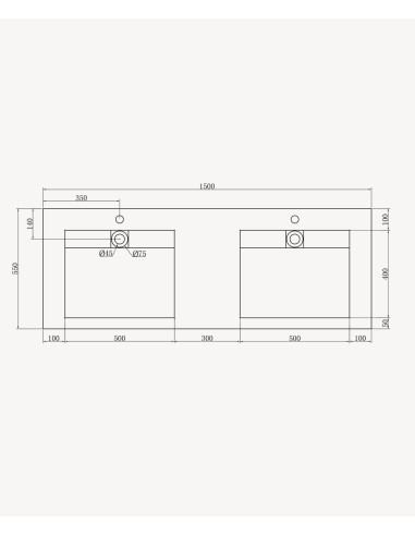 Lavabo rectangulaire suspendu en résine minérale Blanc mat - Maniema