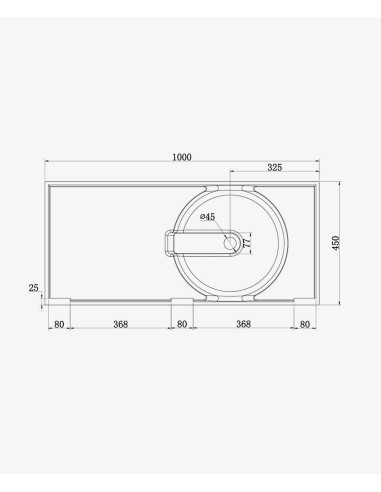 Lavabo rectangulaire suspendu en résine minérale  Blanc mat - Uele
