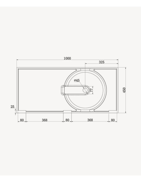 Lavabo rectangulaire suspendu en résine minérale  Blanc mat - Uele