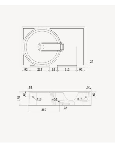 Lavabo rectangulaire suspendu en résine minérale  Blanc mat - Lomami