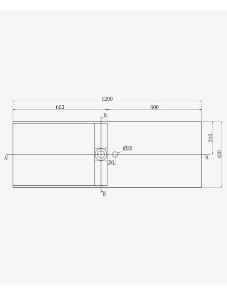 Lavabo rectangulaire suspendu en résine minérale  Blanc mat - Lualaba