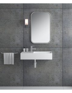 Lavabo rectangulaire suspendu en résine minérale Blanc mat - Kasaï