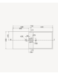 Lavabo rectangulaire suspendu en résine minérale Blanc mat - Kasaï 2