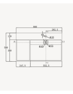 Lavabo rectangulaire suspendu en résine minérale Blanc mat - Tshopo 2