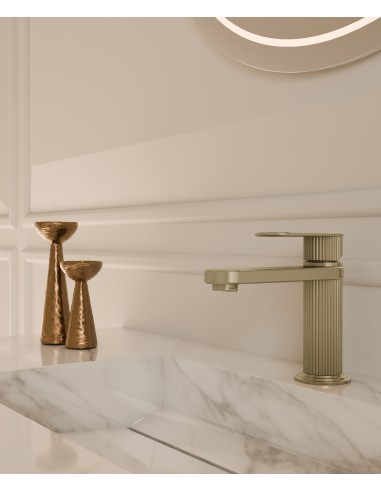 Mitigeur lavabo à poser Doré brossé - Hera