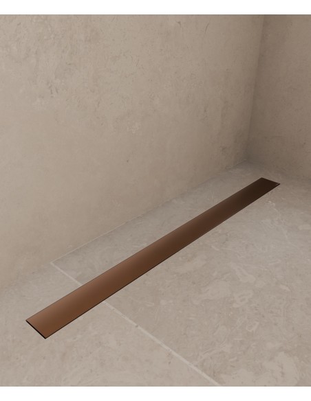 Caniveau de douche en inox  Or rose brossé - 900 mm