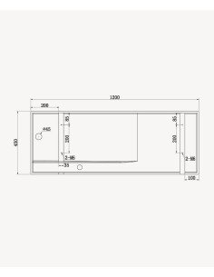 Lavabo rectangulaire suspendu en résine minérale Blanc mat - Gandajika 2