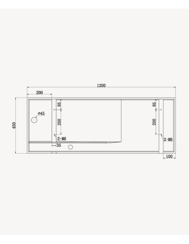 Lavabo rectangulaire suspendu en résine minérale Blanc mat - Gandajika