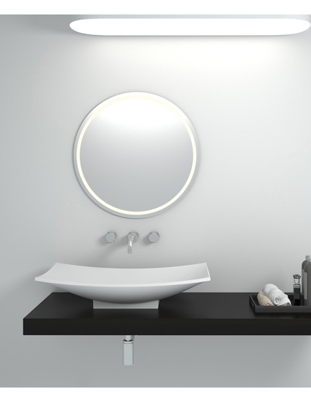 Vasque rectangulaire à poser en solid surface Blanc mat - Kamina