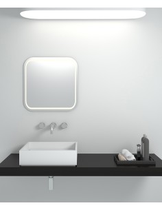 Vasque carrée à poser en solid surface Blanc mat - Boma