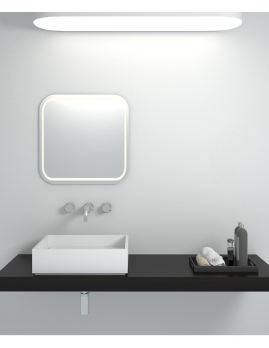 Vasque carrée à poser en solid surface Blanc mat - Boma