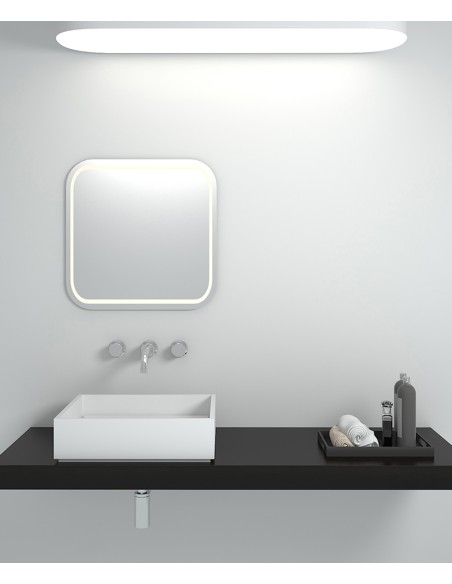 Vasque carrée à poser en solid surface Blanc mat - Boma