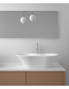 Vasque ovale à poser en solid surface Blanc mat - Kindu