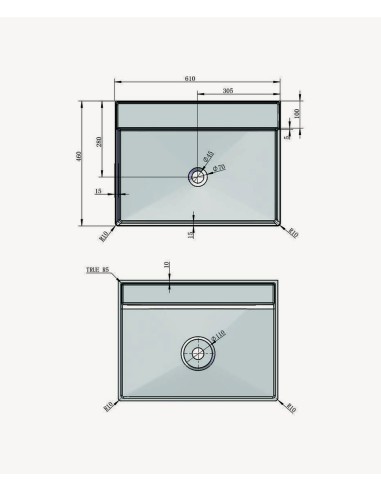 Vasque à poser rectangle en solid surface - Baraka