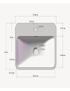 Vasque rectangulaire à poser en solid surface Blanc mat - Butembo 2