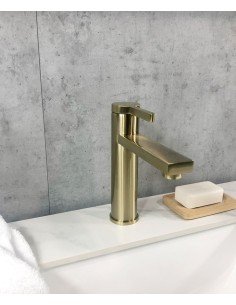 Robinet mitigeur lavabo Doré brossé - Mintaka