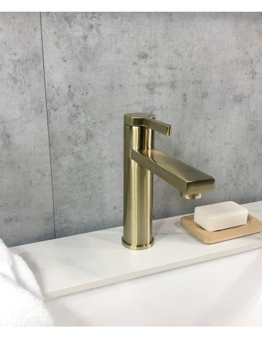 Robinet mitigeur lavabo Doré brossé - Mintaka