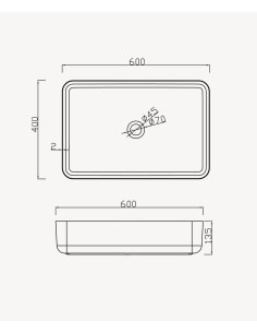 Vasque rectangulaire à poser en solid surface Blanc mat - Kalemie 2