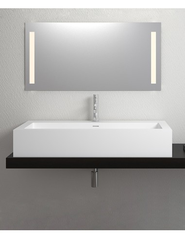 Vasque rectangulaire à poser en solid surface Blanc mat - Likasi