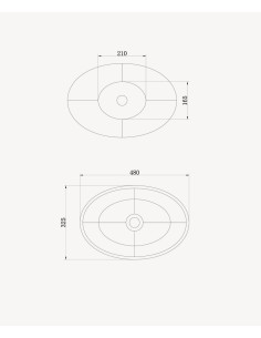 Vasque ovale à poser en solid surface Blanc mat - Tshikapa 2