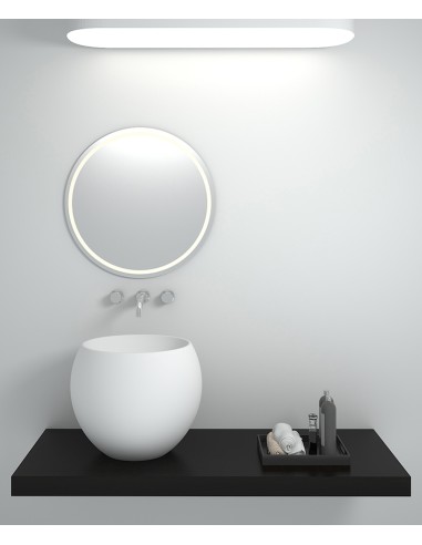 Vasque ronde à poser en solid surface Blanc mat - Bukavu