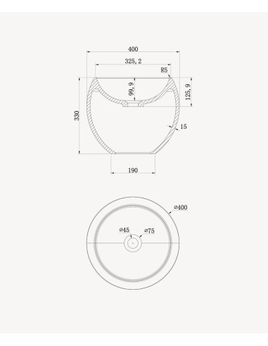 Vasque ronde à poser en solid surface Blanc mat - Bukavu