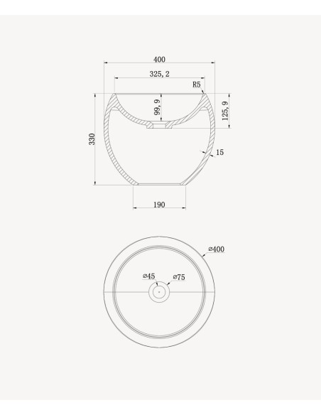 Vasque ronde à poser en solid surface Blanc mat - Bukavu