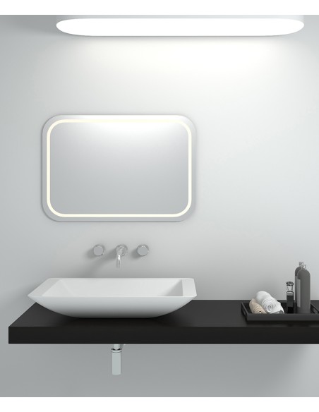 Vasque rectangulaire à poser en solid surface Blanc mat - Niari