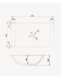 Vasque rectangulaire à poser en solid surface Blanc mat - Niari 2