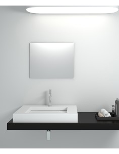 Vasque rectangulaire à poser en solid surface Blanc mat - Likouala