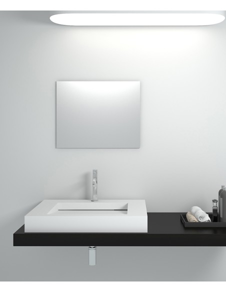 Vasque rectangulaire à poser en solid surface Blanc mat - Likouala