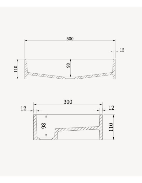 Vasque rectangulaire à poser en solid surface Blanc mat - Shanga