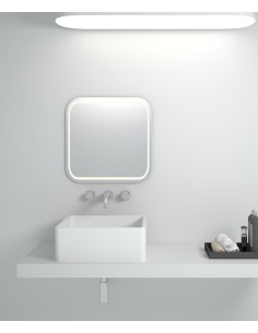 Vasque carrée à poser en solid surface Blanc mat - Kouilou