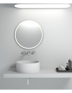 Vasque ronde à poser en solid surface Blanc mat - Makoua