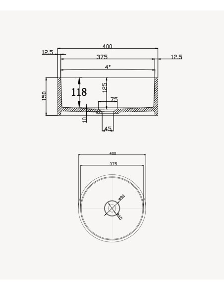 Vasque ronde à poser en solid surface Blanc mat - Makoua